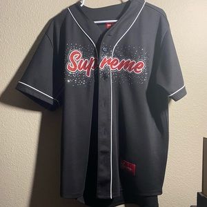 Supreme Rhinestone Baseball Jersey